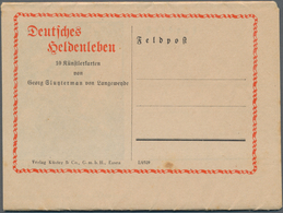 Feldpost 2. Weltkrieg: 1938/45, 9 Künstlerkarten Feldpost WWII. Von Georg Sluyterman V. Langeweyde, - Otros & Sin Clasificación