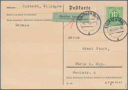 Deutsche Lokalausgaben Ab 1945: ELLINGEN, 1945, Gebührenzettel Mit Handschriftlichem Gebührenvermerk - Altri & Non Classificati