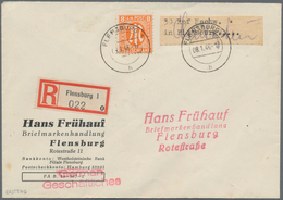 Deutsche Lokalausgaben Ab 1945: FLENSBURG, 1945, 30 Pf Gebührenzettel Zusammen Mit 8 Pf AM-Post Auf - Other & Unclassified