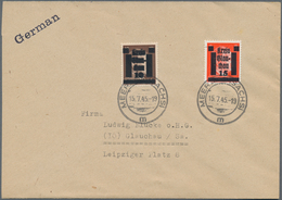 Deutsche Lokalausgaben Ab 1945: GLAUCHAU, 1945, Freimarken Mit Aufdruck Auf Portogerechtem Brief Ab - Autres & Non Classés