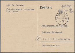 Alliierte Besetzung - Gebühr Bezahlt: "SEELOW", Postkarte Mit Handschriftlichem Vermerk "Geb. Bez. / - Other & Unclassified