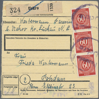 Alliierte Besetzung - Notstempel: Sowjetische Zone: "Uckro Poststelle I", Großer Not-K1 Auf Paketkar - Other & Unclassified