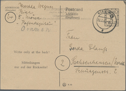 Alliierte Besetzung - Behelfsausgaben: Britische Zone: 1946. Postkarte 6 Pfg Mit Abklatsch Des Rs. V - Other & Unclassified