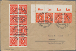 Alliierte Besetzung - Gemeinschaftsausgaben: 1946, 8 Pf Ziffer Orange Bzw. Zinnober, Gesamt 20 Stück - Sonstige & Ohne Zuordnung
