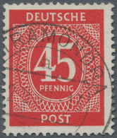 Alliierte Besetzung - Gemeinschaftsausgaben: 1946, Ziffer 45 Pf. Mit Wz. STEIGEND (statt Fallend), S - Autres & Non Classés