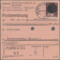 Sowjetische Zone - Sächsische Schwärzungen: SCHWARZENBERG: 1945, 60 Pf Hitler Geschwärzt Als Einzelf - Other & Unclassified