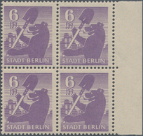 Sowjetische Zone - Berlin Und Brandenburg: 1945, Rand-Viererblock Papier Wb Mit Vollem, Waagerechtem - Autres & Non Classés