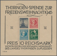 Sowjetische Zone - Thüringen: 1945, Großer Weihnachts-Block Auf Gelblichgrauem Papier In Type II, Po - Andere & Zonder Classificatie