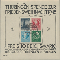 Sowjetische Zone - Thüringen: 1945, Blockausgabe Weihnachten Auf Weißem Papier In Type II (oben Abge - Other & Unclassified