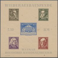 Sowjetische Zone - Thüringen: 1946, Theaterblock Auf Holzhaltigem, Gelblichem Papier Mit 6 Pfg. Mark - Autres & Non Classés