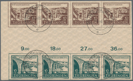 Sowjetische Zone - Thüringen: 1946, Brückenbau, Je 4x Senkrechter Zusammendruck Einwandfrei Gestempe - Otros & Sin Clasificación