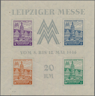 Sowjetische Zone - West-Sachsen: 1946, Blockausgabe Zur Leipziger Messe, Beide Wasserzeichen-Variant - Autres & Non Classés