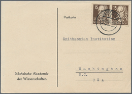 Sowjetische Zone - Allgemeine Ausgaben: 1948, Köpfe 15 Pfg. Braun Im Waagerechten Paar Als Portogere - Autres & Non Classés