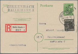 Sowjetische Zone - Ganzsachen: 1948, Gebrauchte Ganzsachenpostkarte Der II. Kontrollratsausgabe Wst. - Other & Unclassified