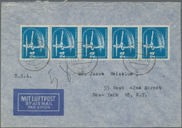 DDR: 1950, 24 Pf Wintersport 'Eiskunstläuferin', Senkrechter 5er-Streifen Als Portogerechte MeF Auf - Andere & Zonder Classificatie