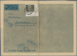 DDR: 1951 Luftpostbrief Von Jena Nach Blankenberghe/Belgien, Portogerechte Einzelfrankatur 1 DM Wilh - Autres & Non Classés