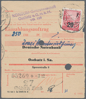 DDR: 1954, 20 Auf 24 Pf Bräunlichkarmin Aufdruckwert Als EF Auf EINZAHLUNGSSCHEIN Von Der KONSUM-GEN - Autres & Non Classés