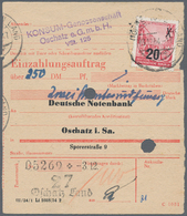 DDR: 1954, 20 Auf 24 Pf Bräunlichkarmin Aufdruckwert Als EF Auf EINZAHLUNGSSCHEIN Von Der KONSUM-GEN - Sonstige & Ohne Zuordnung