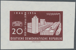 DDR: 1956, Carl-Zeiss-Werke Jena, 20 Pfg. Dunkelkarminbraun Als Ungezähnter Probedruck Auf Gummierte - Sonstige & Ohne Zuordnung
