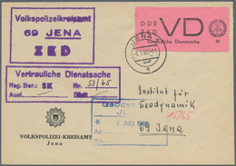 DDR - Dienstmarken D (Vertrauliche Dienstsachen): 1965, 20 Pfg. Schwarz Auf Helllilarosa Auf ZKD-Ort - Autres & Non Classés