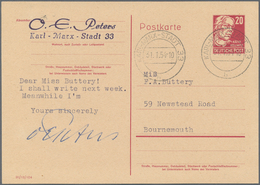 DDR - Ganzsachen: 1954, Bedarfs- Und Portogerecht Mit Kurzer Nachricht Verwendete Ganzsachenpostkart - Sonstige & Ohne Zuordnung