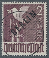 Berlin: 1948, "Schwarzaufdruck" Komplett, Gestempelter Satz In Tadelloser Erhaltung, Außer 24 Pfg. A - Lettres & Documents
