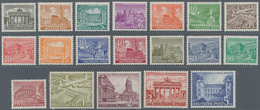 Berlin: 1949, "Berliner Bauten I" Komplett Tadellos Postfrisch Und Ohne Signaturen, M€ 750,- - Briefe U. Dokumente