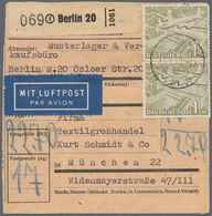 Berlin: 10 U. 25 Pf. Bauten Je Paar Sowie Paar 1 DM U. 4 Mal 5 DM Bauten Zusammen (vorder U. Rücks. - Briefe U. Dokumente