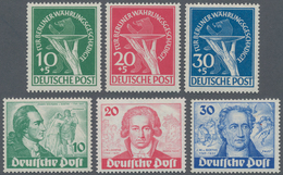 Berlin: 1949, "Goethe" Und "Währungsgeschädigte", Beide Sondermarkensätze Komplett Tadellos Postfris - Storia Postale