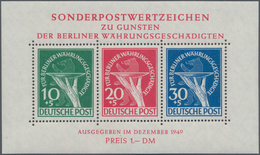 Berlin: 1949, Währungsgeschädigte Blockausgabe, Einwandfrei Postfrisch Mit Angedeutetem Bug, Mi€ 950 - Storia Postale