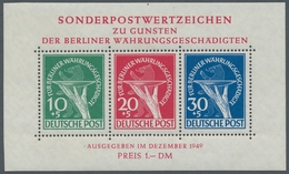 Berlin: 1949, "Währungsgeschädigten"-Block Mit Plattenfehler Mi. 68 II, Postfrischer Block In Tadell - Storia Postale