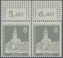 Berlin: 1956, Stadtbilder II, 8 Pfg. Grau Im Ungefalteten Oberrandpaar, Im Walzendruck Eine Im Miche - Briefe U. Dokumente