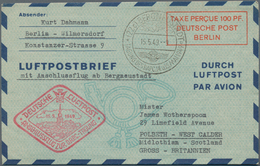 Berlin - Ganzsachen: 1949, Gebrauchter Ganzsachenluftpostbrief Mit Wertrahmen "TAXE PERCUE100 PF./DE - Sonstige & Ohne Zuordnung