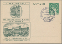 Berlin - Ganzsachen: 1950, Ungebrauchte Ganzsachenpostkarte 10 Pfennig Grün Auf Weiß Währungsgeschäd - Altri & Non Classificati