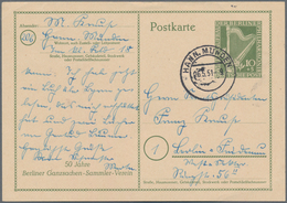 Berlin - Ganzsachen: 1951, Bedarfs- Und Portogerecht Verwendete Ganzsachenkarte 10 Pfennig Grün Auf - Autres & Non Classés