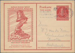 Berlin - Ganzsachen: 1952. Postkarte 20 Pf Glocke "Maifeier 1952". Gebraucht Mit Masch.-SST "Berline - Otros & Sin Clasificación