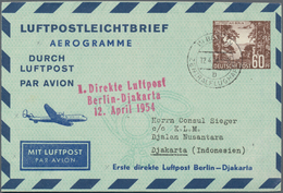 Berlin - Ganzsachen: 1954, Bedarfs- Und Portogerecht Verwendeter Ganzsachenluftpostleichtbrief Mit W - Autres & Non Classés