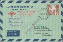 Berlin - Ganzsachen: 1954, Gebrauchter Ganzsachenluftpostleichtbrief Wst. Havellandschaft 60 PF Brau - Other & Unclassified