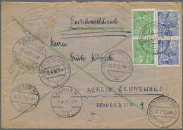 Berlin - Postschnelldienst: 1950, Ortsbrief Mit Postschnelldienst Frankiert Mit 2x10 Pfennig Grün Un - Covers & Documents