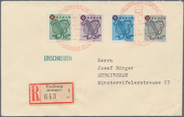 Französische Zone - Baden: 1949, Rotes Kreuz, Kompletter Satz Mit Rotem SST 'FREIBURG(BREISGAU)-HENR - Sonstige & Ohne Zuordnung