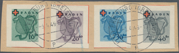 Französische Zone - Baden: 1949, Kompl. Serie Der 4 Ungezähnten Blockmarken Aus Dem Rotkreuz-Block, - Altri & Non Classificati