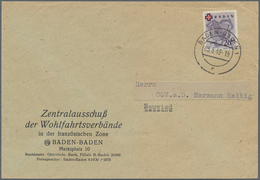 Französische Zone - Baden: 1949, 20 Pfg. Rotes Kreuz Als Portogerechte Einzelfrankatur Auf Brief Von - Altri & Non Classificati