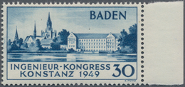 Französische Zone - Baden: 1949, 30 Pfg. Kontanz II, Postfrisches Randstück, Tadellos Und Unsigniert - Sonstige & Ohne Zuordnung