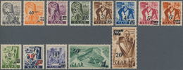 Saarland (1947/56): 1947, Urdruck, Kompletter Satz Postfrisch, Signiert (meist LV Saar). Fotoattest - Lettres & Documents