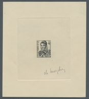 Saarland (1947/56): 1948, "4 Fr. Saar III Schwarz" Als "Epreuve De Artists" Auf Ungummiertem Kartonp - Storia Postale