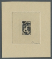 Saarland (1947/56): 1948, "14 Fr. Saar III Schwarz" Als Schwarzdruck Auf Ungummiertem Kartonpapier M - Cartas & Documentos