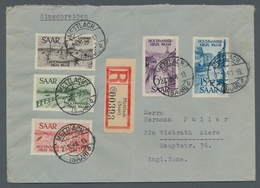 Saarland (1947/56): 1948, "Hochwasserhilfe" Komplett Auf Satz-R-Brief Von METTLACH (SAAR) B 23.10.48 - Briefe U. Dokumente