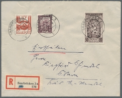 Saarland (1947/56): 1949, "Volkshilfe" Komplett Auf Drei Ersttagsbriefen (davon Zwei Portorichtig) V - Briefe U. Dokumente