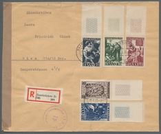 Saarland (1947/56): 1949, "Volkshilfe" Komplett Auf Satz-R-Brief Von SAARBRÜCKEN 2 11.1.50 Nach Wien - Brieven En Documenten