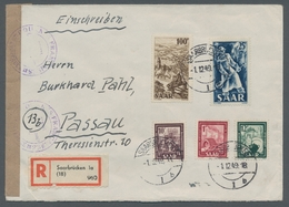 Saarland (1947/56): 1949, "Saar IV", Fünf Werte Mit Ersttagsstempel SAARBRÜCKEN 1 B -1.12.49 Auf R-B - Brieven En Documenten